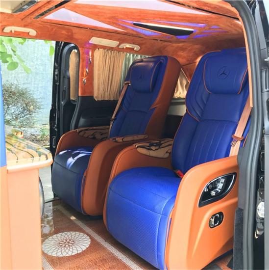 成都威霆商务车改装案例 蓝棕双拼
