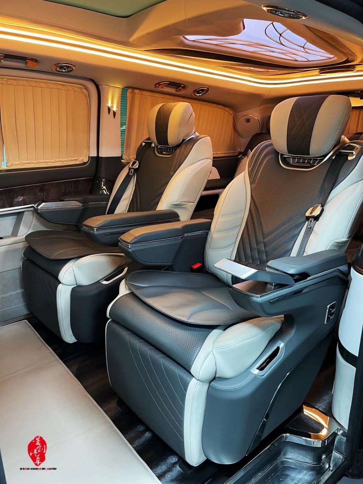 改装六座迈巴赫版商务车,模具一体化,全车内饰件模具化生产,新型材料