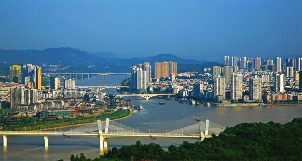 资料图:合川区三江碧水交汇美景