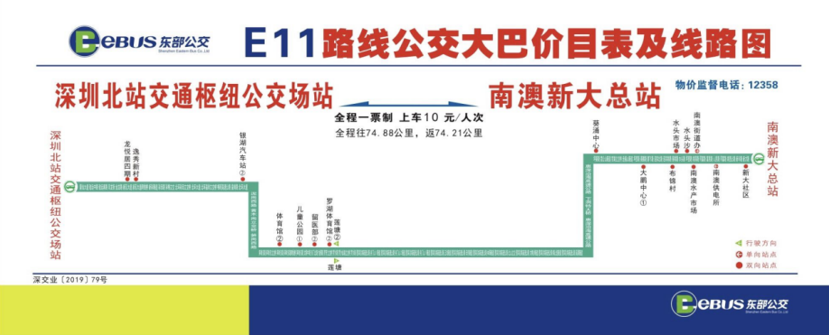 e26(大鹏汽车站-福田枢纽站)服务时间:往福田方向为06:00-19:30,往