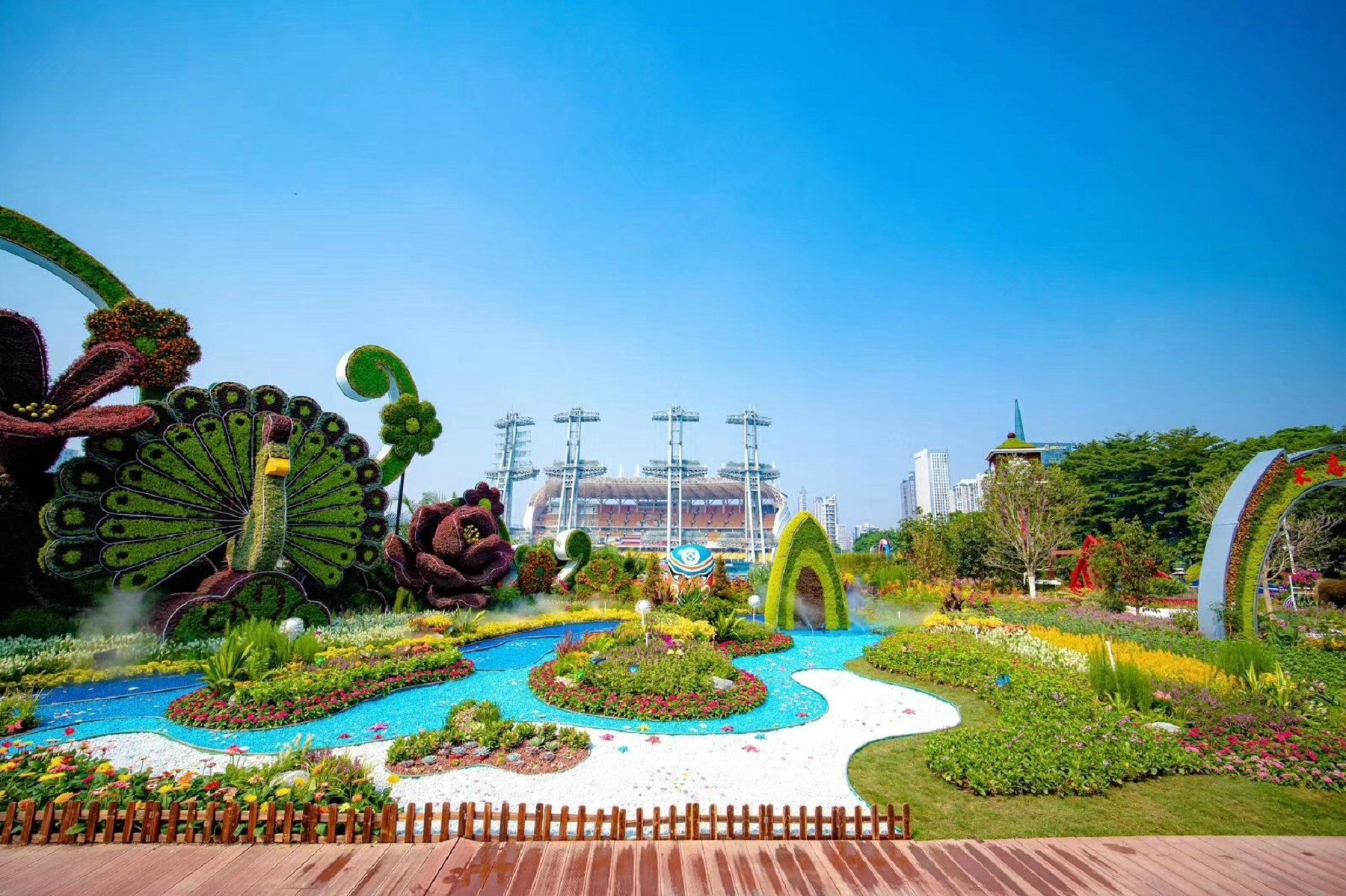 广州海心沙变身花海,吸引市民打卡点赞