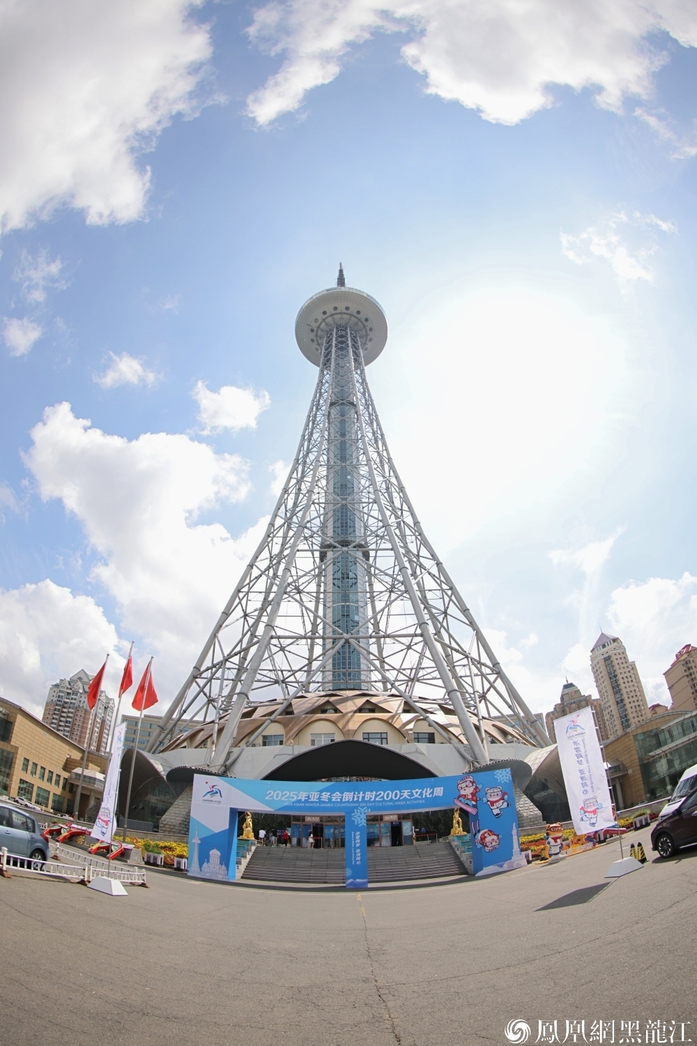 “滨滨”“妮妮”登顶龙塔，纵览冰城壮丽全景