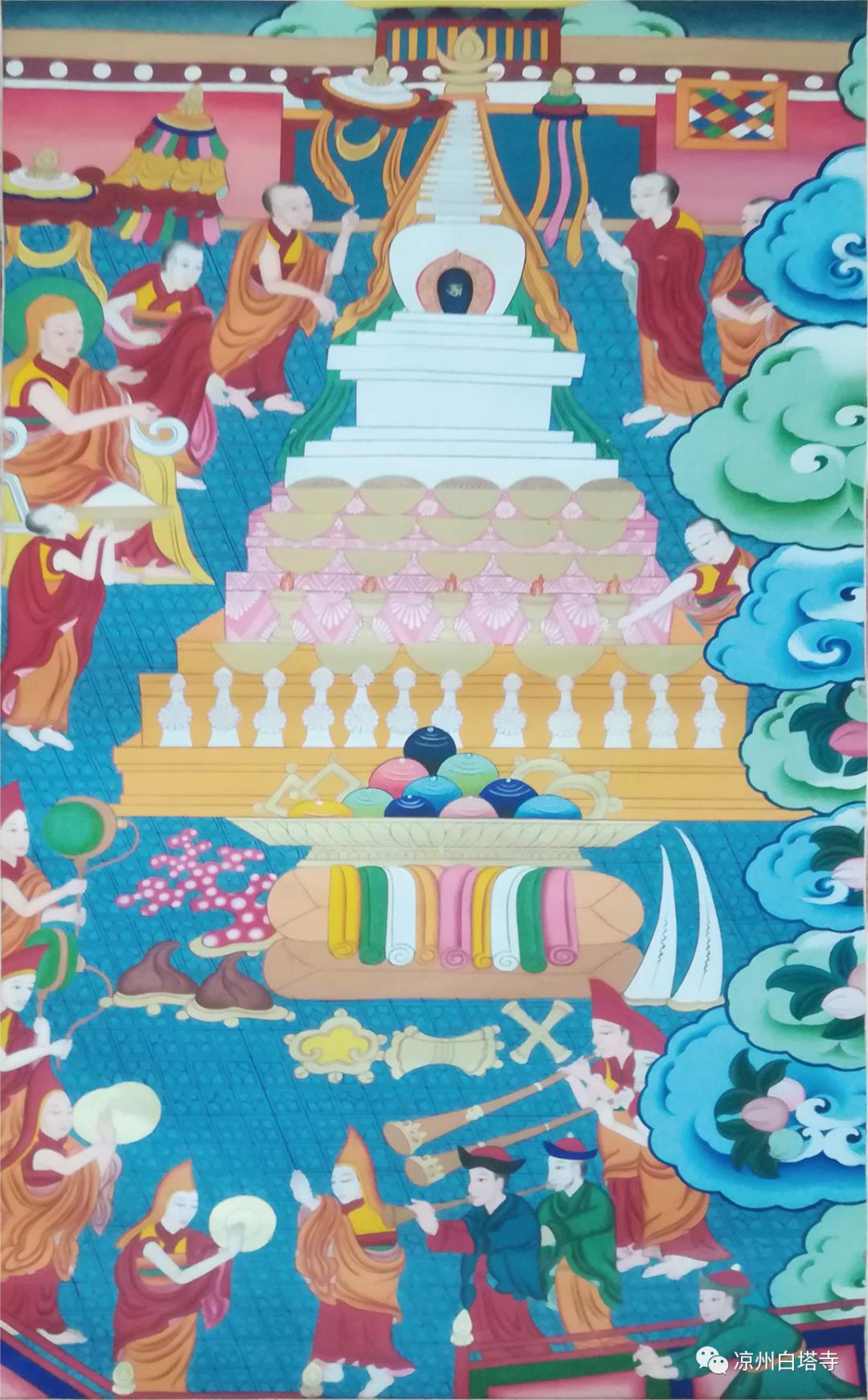 1264年八思巴和恰那多吉奉诏返回西藏专程来到凉州白塔寺
