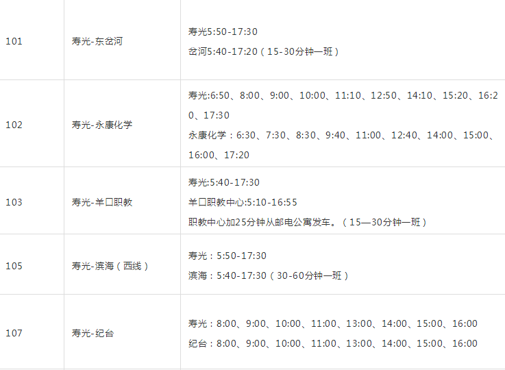 注意!濰坊壽光13條城鄉公交線路運行時刻表有調整