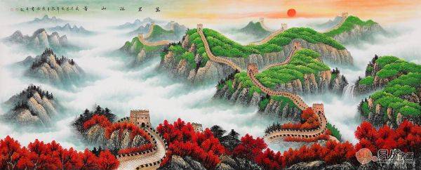 刘燕姣新品力作八尺横幅国画长城《万里江山图》