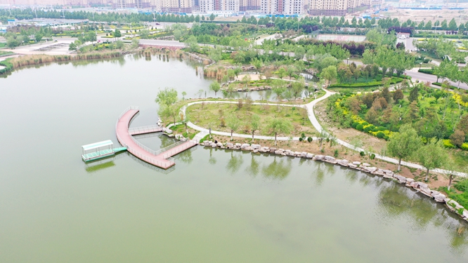 山东阳信航拍感受九龙湖夏日碧波荡漾