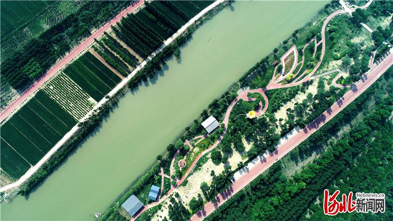 2020年5月15日,空中鸟瞰河北省巨鹿县老漳河休闲生态游园.