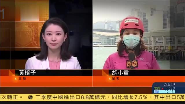 记者连线,台风浪卡扑港,天文台发八号风球信号
