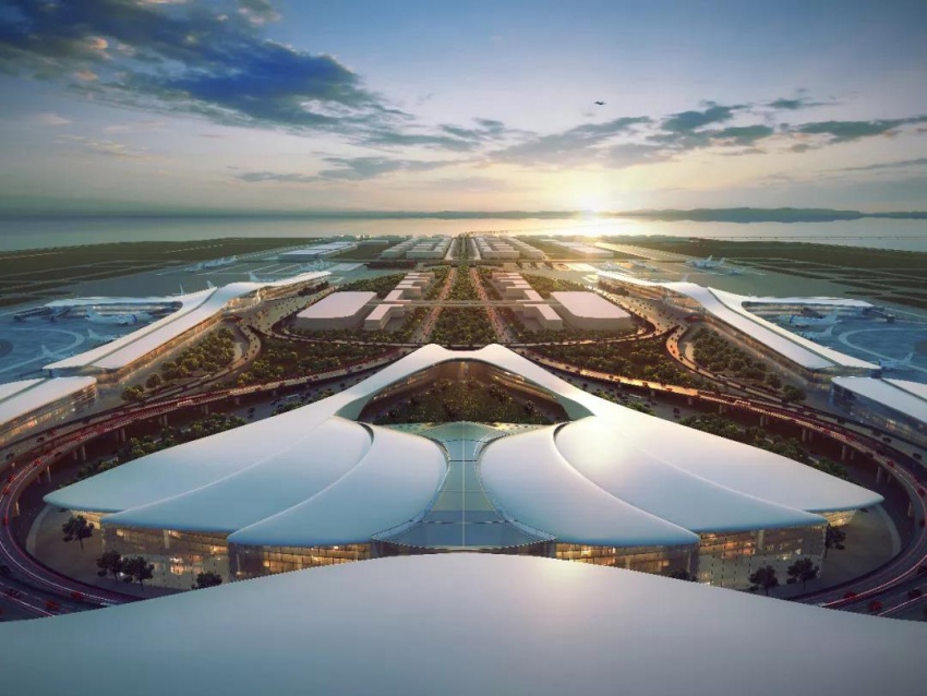 大连新机场机场枢纽连海起岸岛联动共梦生