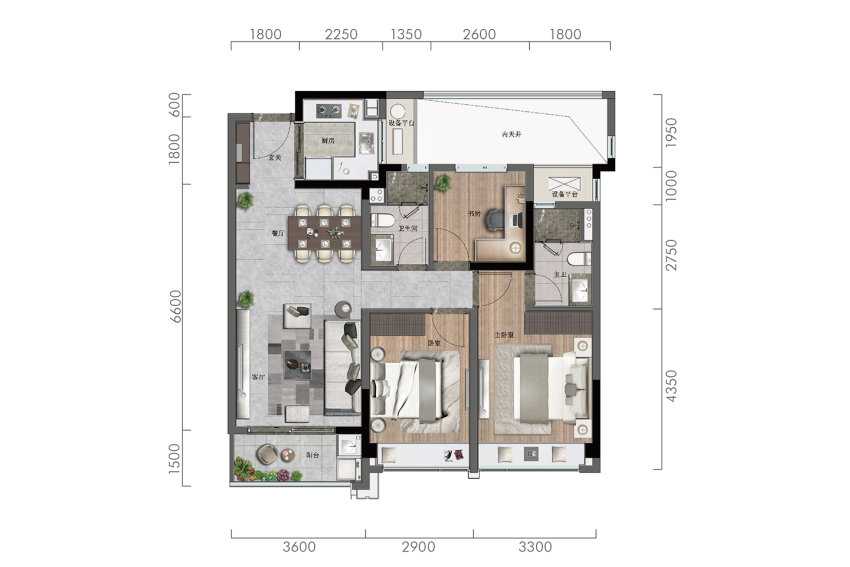 建筑面积为95㎡A户型