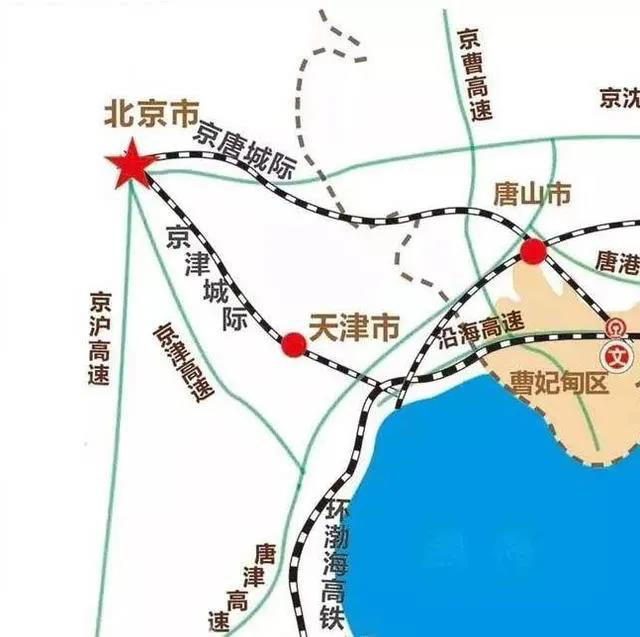 京津高速,京沪高速,唐曹高速,唐曹铁路,京唐城际,环渤海高铁等交通