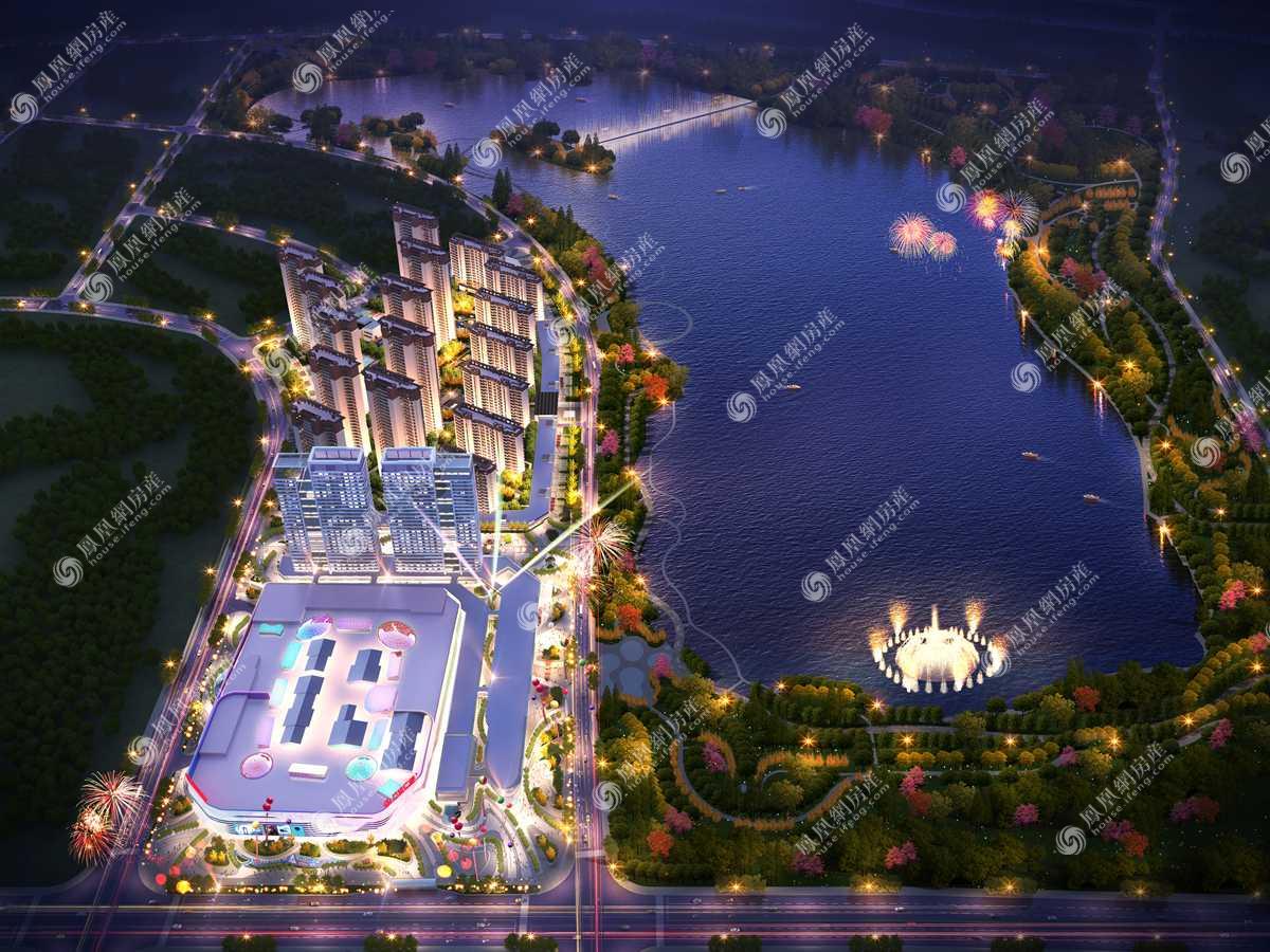 酃湖万达广场鸟瞰夜景