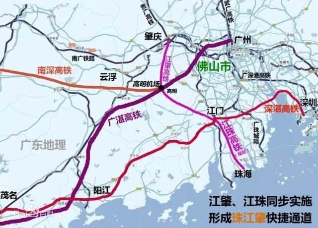 未来它将经江门鹤山,佛山高明,终至珠三角机场站(与广湛铁路合设)