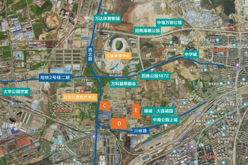 体育新城作为大连"城市副中心","两城四区"重点发展区域,成为了各大