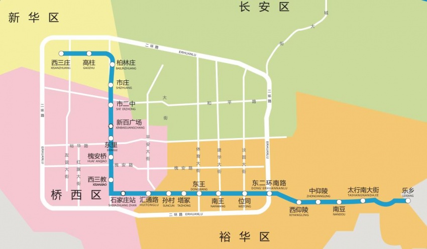 石家庄地铁3号线一期东段及二期工程出入口位置示意图来了!