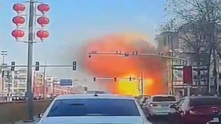 3.13河北燕郊镇爆炸早前画面