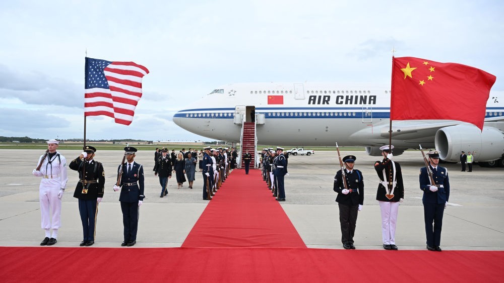 习近平抵达华盛顿对美国进行国事访问