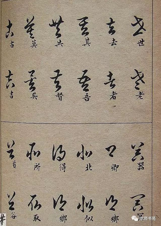 常用草書字例草書寫法