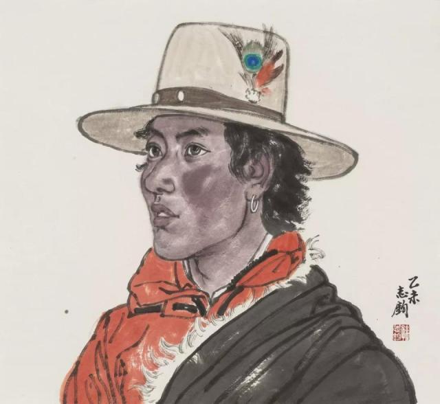 新疆人物肖像之十一 50×55cm 纸本 孙志钧 2016年 回望:父与子的视界