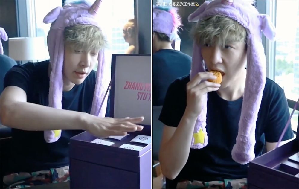 黄渤用的是"黄逗菌"二次元形象,每一款"黄逗菌"月饼都有对应的形象和