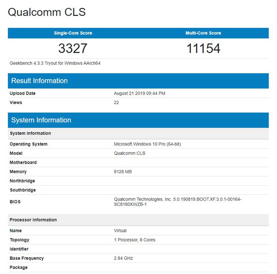 高通驍龍8cx處理器跑分出爐surfacepro7或搭載