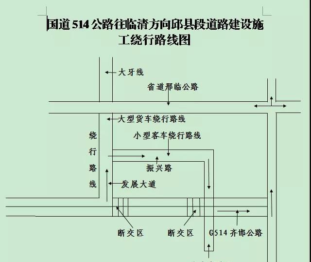 514国道邱县段实施封闭断交施工