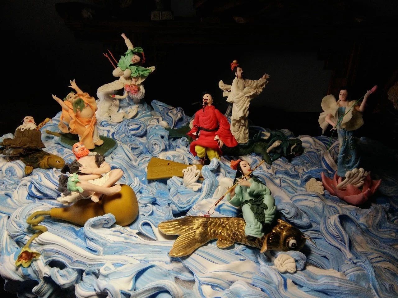 八仙过海各显神通她的这件面塑作品活灵活现