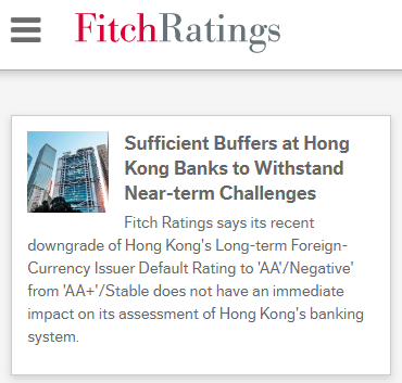 惠誉24年来首次下调香港评级，林郑月娥驳斥！人民日报一语点破_凤凰网财经_凤凰网