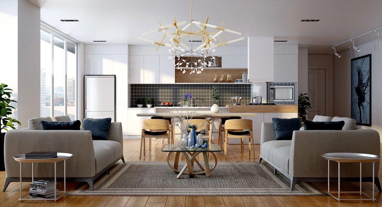 客餐厅一体化设计,如何利用软装划分功能区?__凤凰网