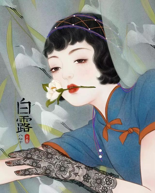 细腻的现代手绘方法,融合中式风格的绘画艺术,她笔下的民国美女清纯又