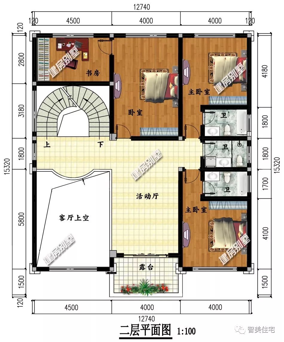 3栋面宽12-13米间的自建房,客厅都挑空设计,第三栋是豪宅