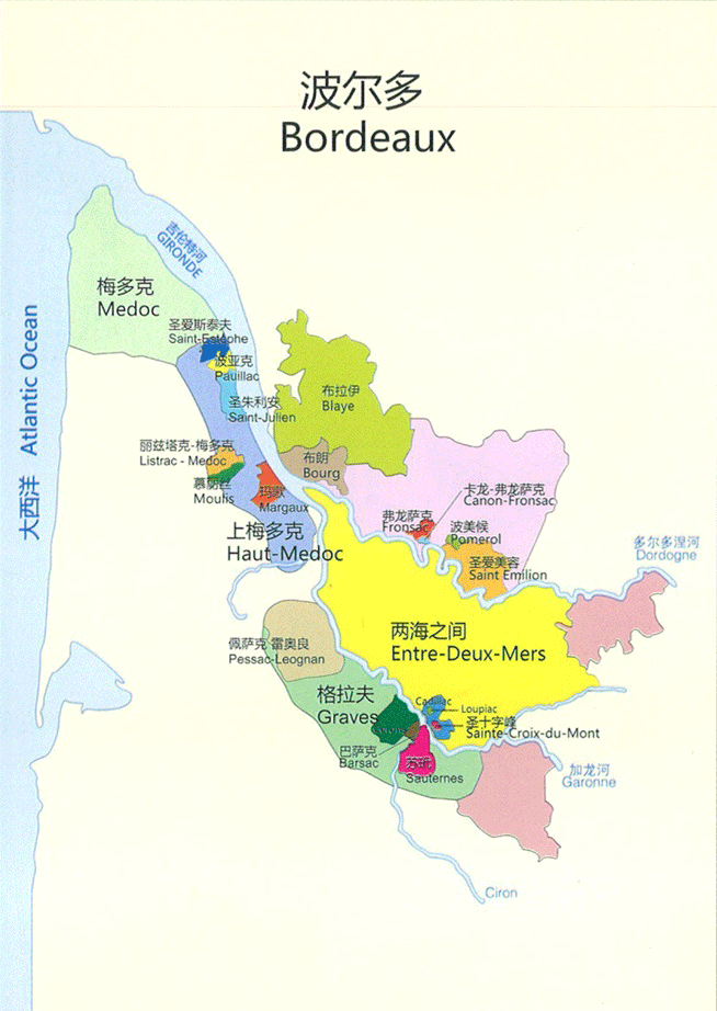 波尔多地图中文版图片