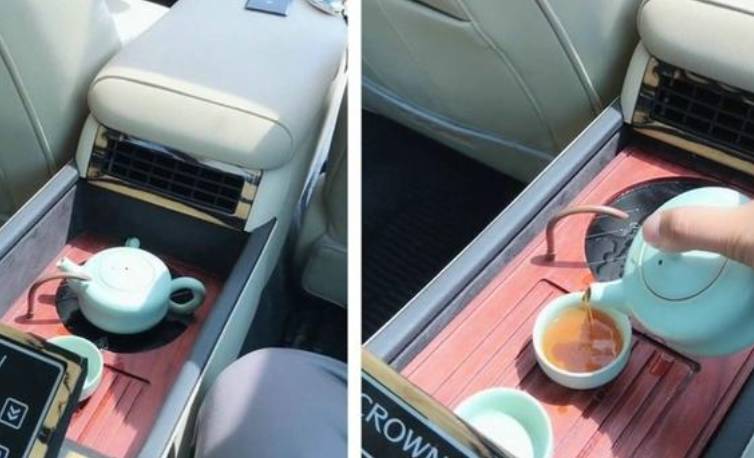 自带茶吧的奔驰s级老板在后排泡功夫茶司机开车得悠着点