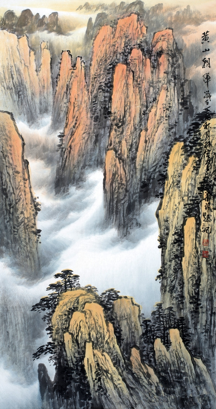尽赏黄山壮丽美景这几幅山水画尽显大气之范