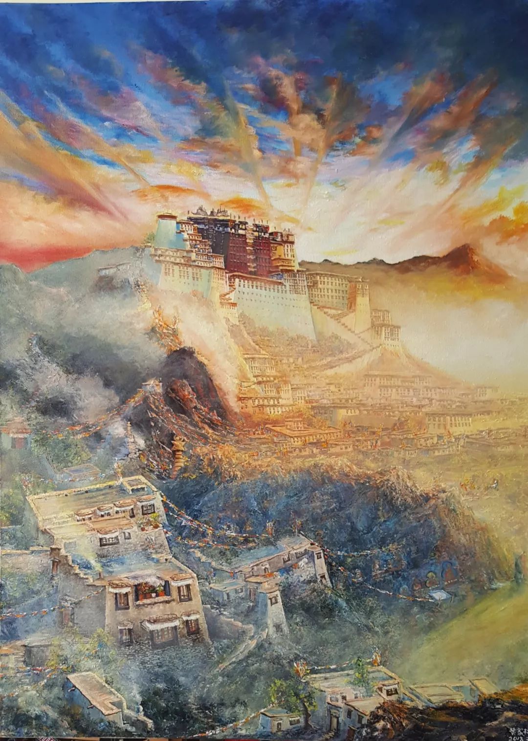 布达拉宫只有一个但在他的画中布达拉宫有1000种模样