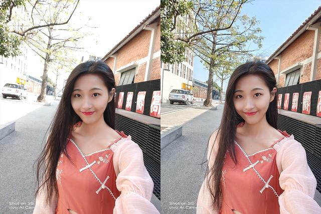 逆光开启前后对比(前置)