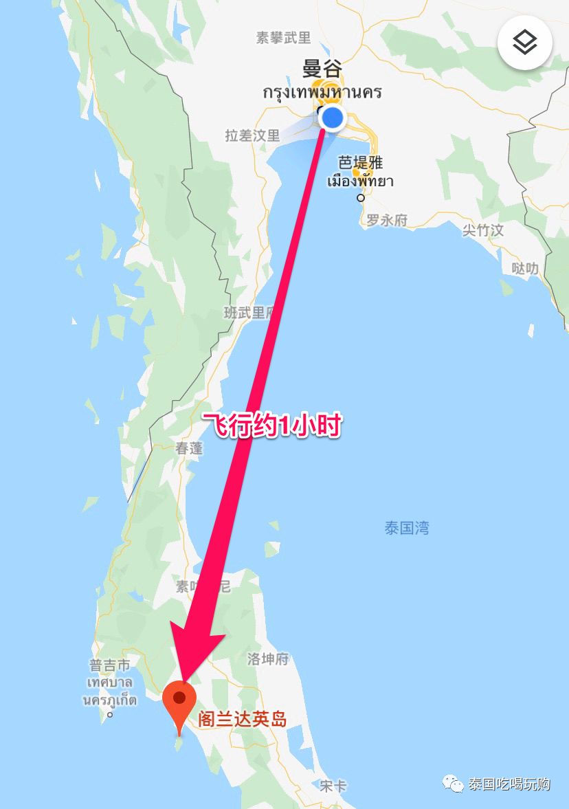 兰塔岛位于泰国西海岸的安达曼海,属于甲米府,从地图上看像一把斧子