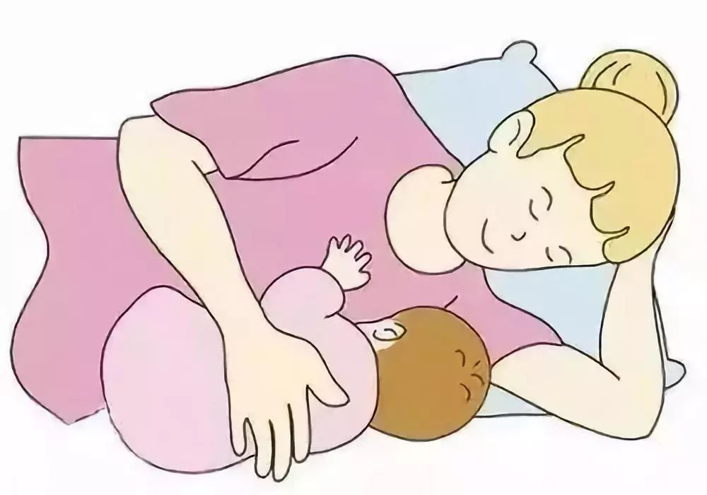 宝宝吃奶图躺着图片