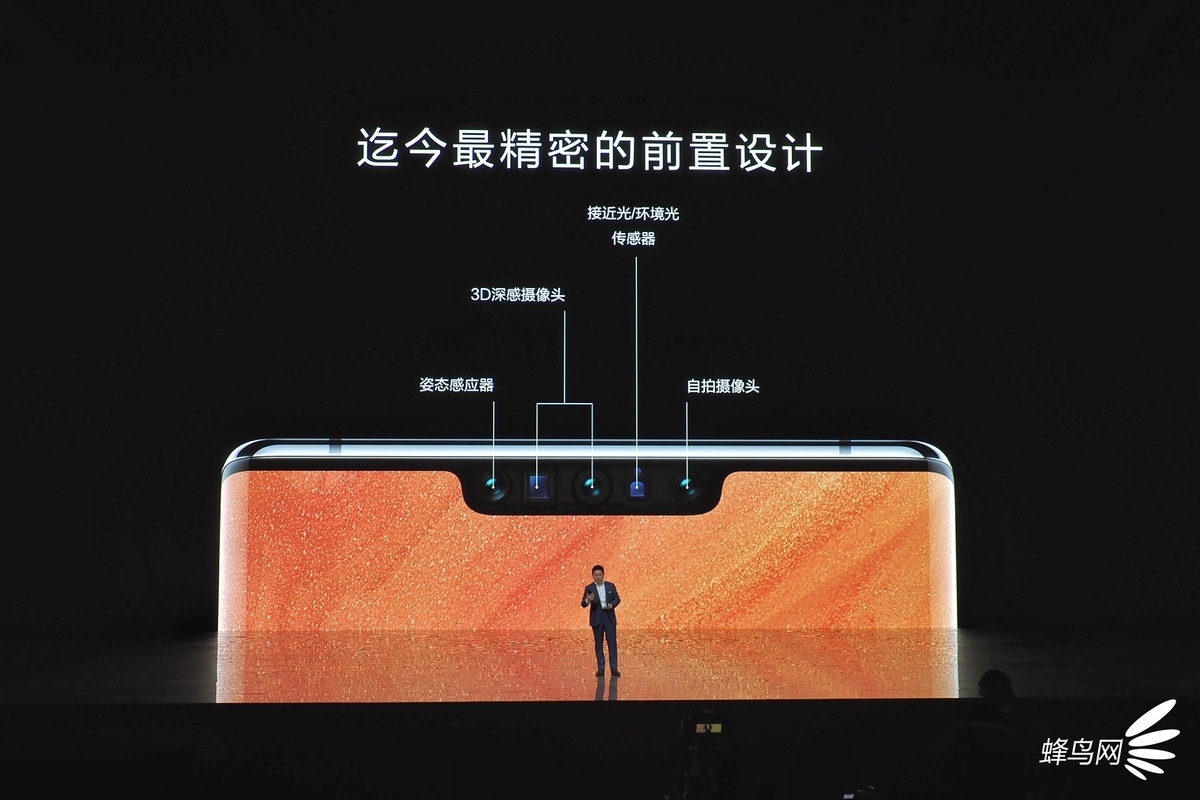 华为mate30 pro的刘海中隐藏了三支镜头和两枚传感器,号称最精密的