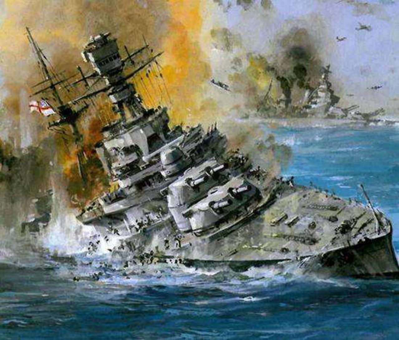 12月10日马来海战英国巨舰被战机击沉1941年:大炮巨舰时代结束了