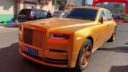 广东揭阳现"粤n11111"金色劳斯莱斯