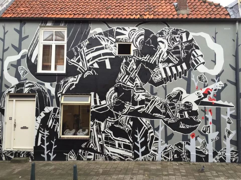 m-city,用壁画涂鸦描绘科幻世界中的工业机械世界