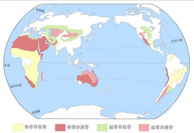 世界沙漠分布图高清图片