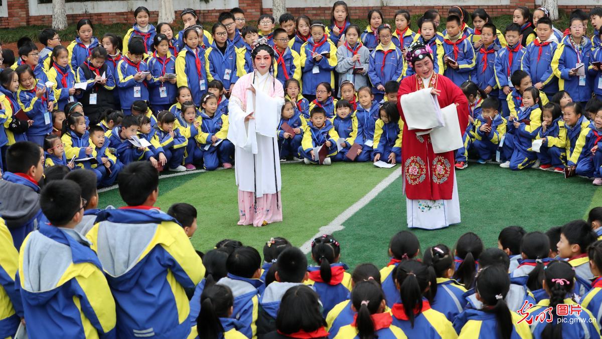 浙江湖州传统戏曲进校园
