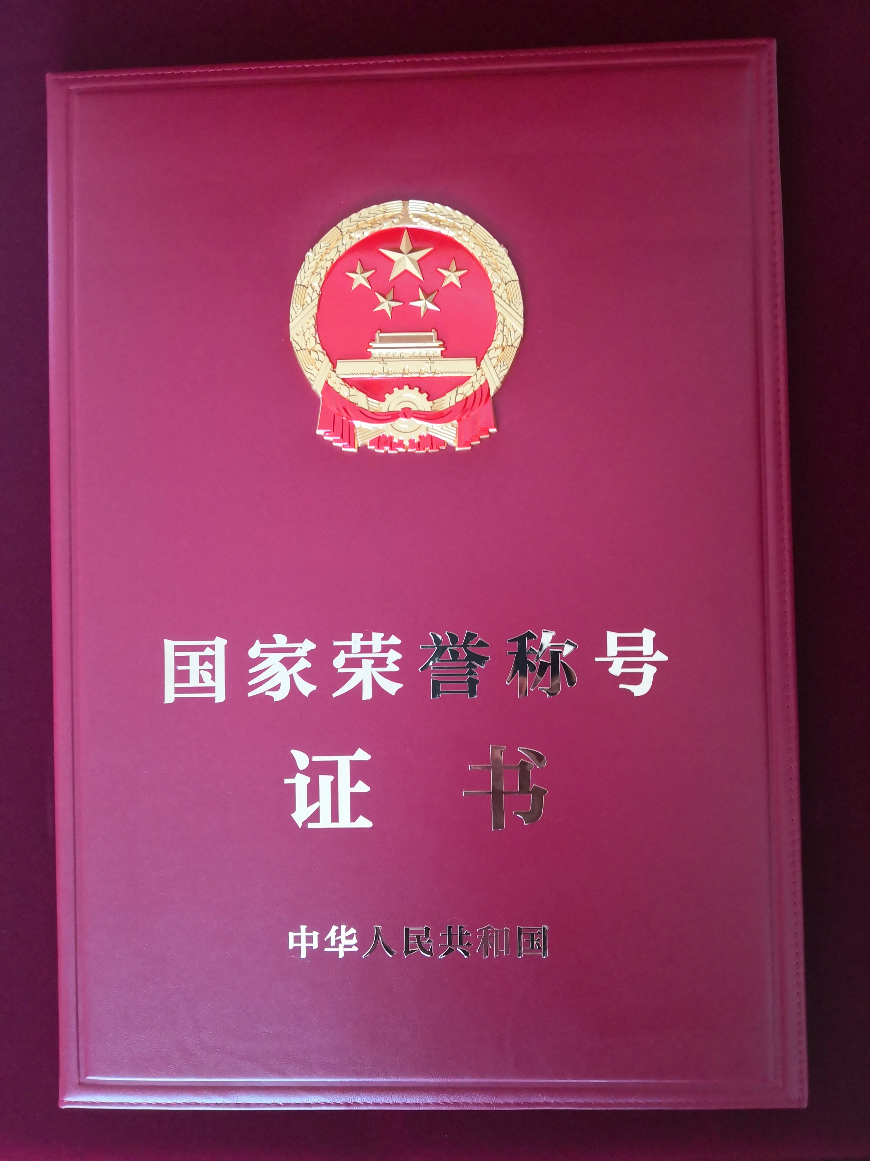 朱彥夫獲得的國家榮譽稱號證書.