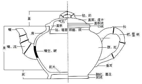 紫砂壶构造图解 壶嘴 壶把 壶盖 壶底最全样式__凤凰网