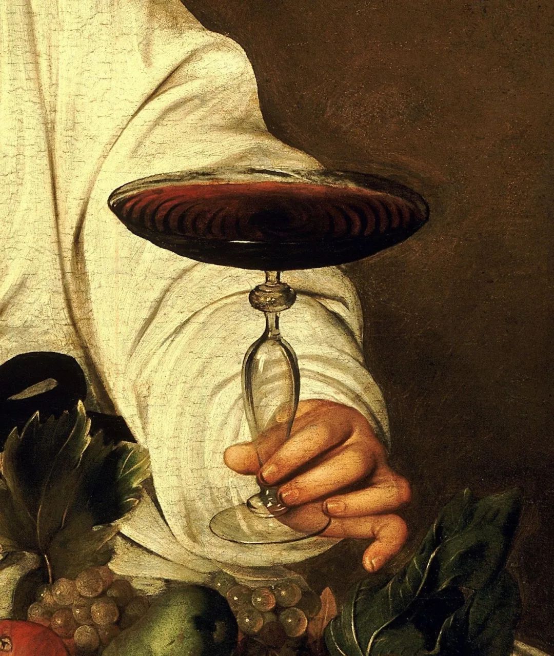 酒神圣杯▲ 油画《年轻的巴库斯》(1598,局部)意大利巴洛克画家卡拉瓦