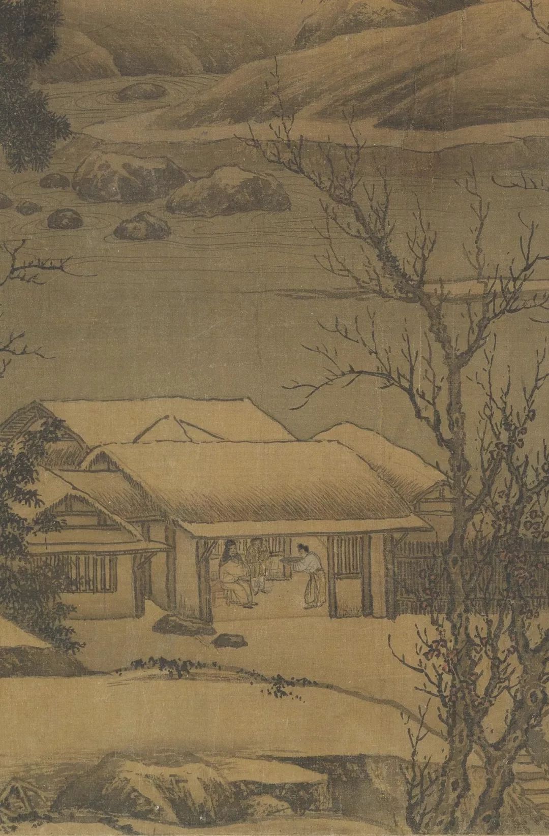 《溪山雪意图》卷传为南宋刘松年仿北宋高克明的山水画作