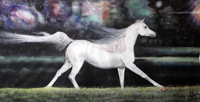 春风得意马蹄疾一日看尽长安花画家王来蓬画作欣赏