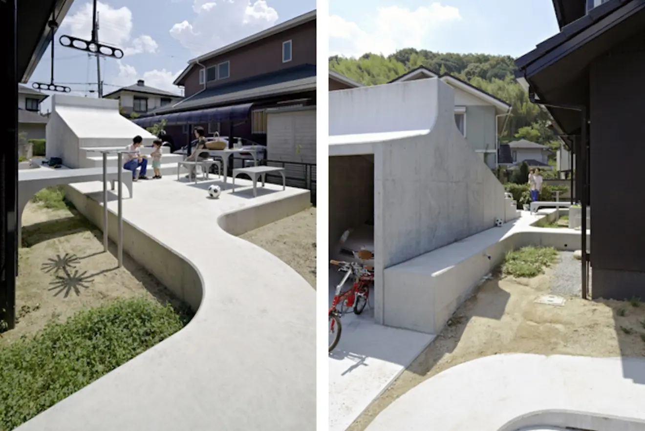 水泥梯形庭院!日本122㎡简约风亲子住宅别墅